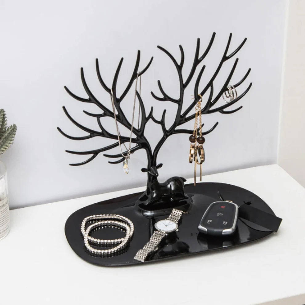 Deer Shaped Jewellery Holder — Elegant Antler Tree Organizer