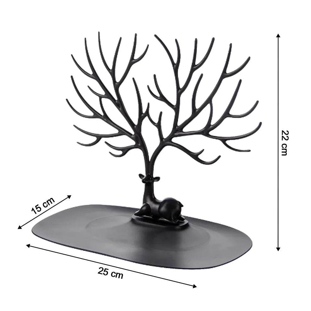 Deer Shaped Jewellery Holder — Elegant Antler Tree Organizer
