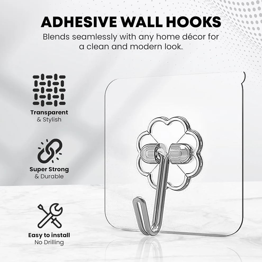 ANRIIO Stainless Steel Adhesive Wall Hooks — 10 Pc