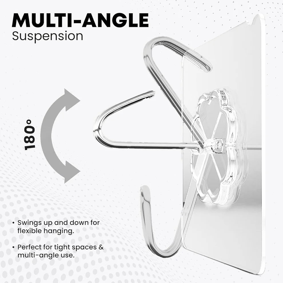 ANRIIO Stainless Steel Adhesive Wall Hooks — 10 Pc