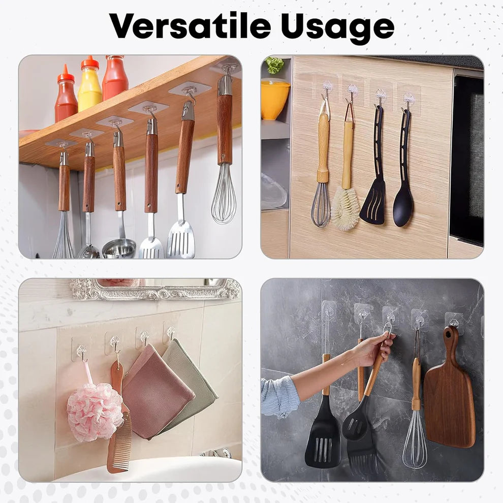 ANRIIO Stainless Steel Adhesive Wall Hooks — 10 Pc