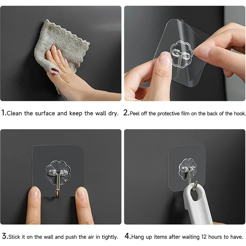 ANRIIO Stainless Steel Adhesive Wall Hooks — 10 Pc