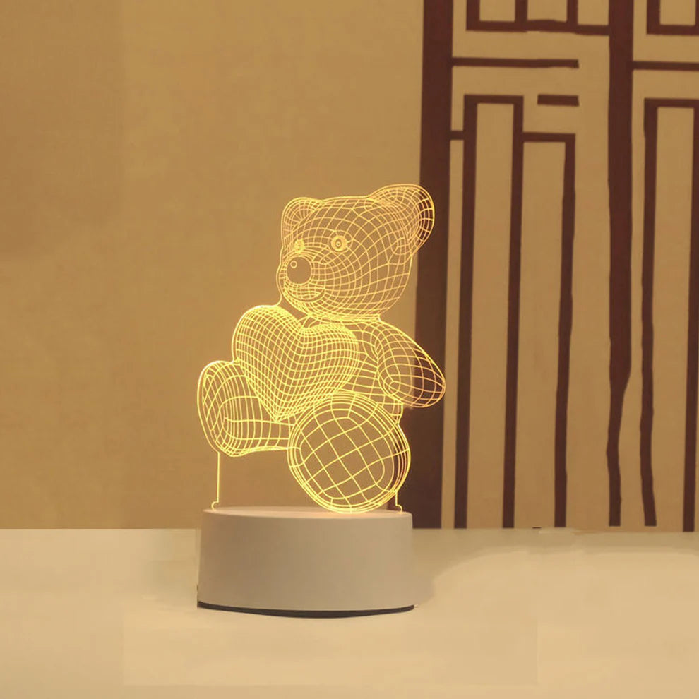 ANRIIO 3D Teddy Bear Heart Night Lamp