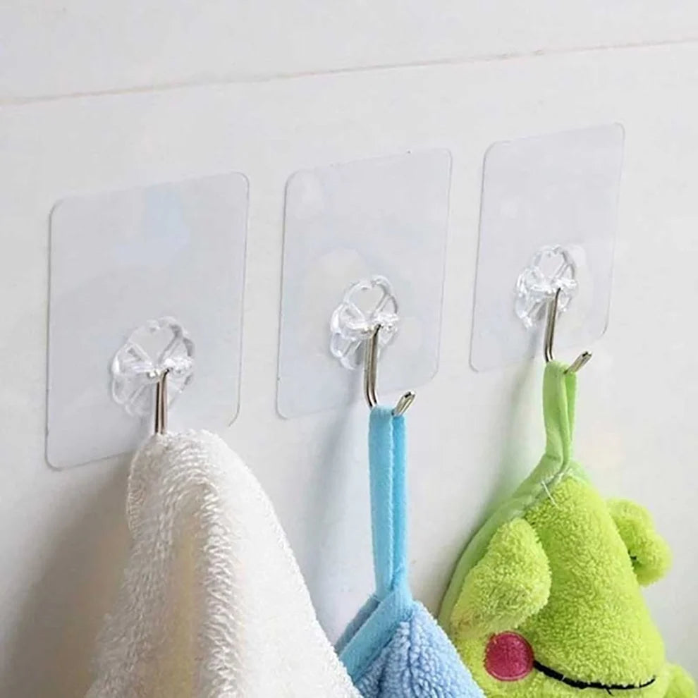 ANRIIO Stainless Steel Adhesive Wall Hooks — 10 Pc