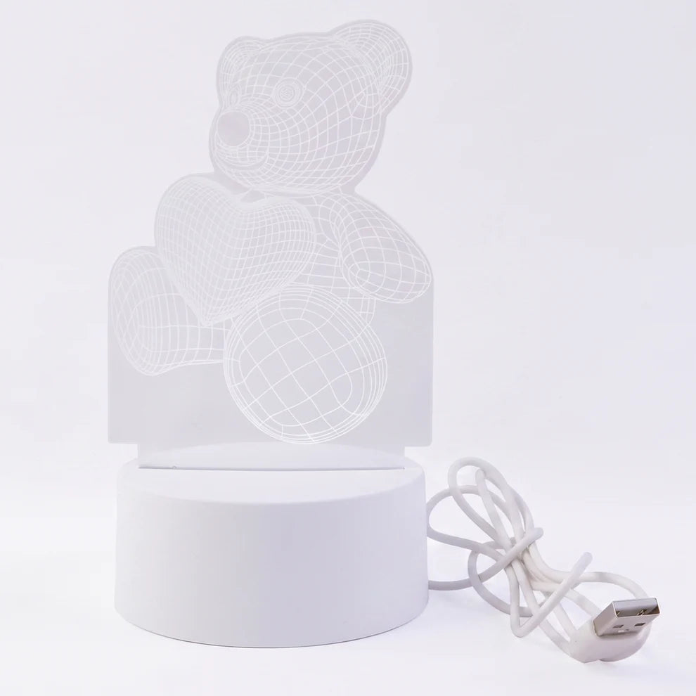 ANRIIO 3D Teddy Bear Heart Night Lamp