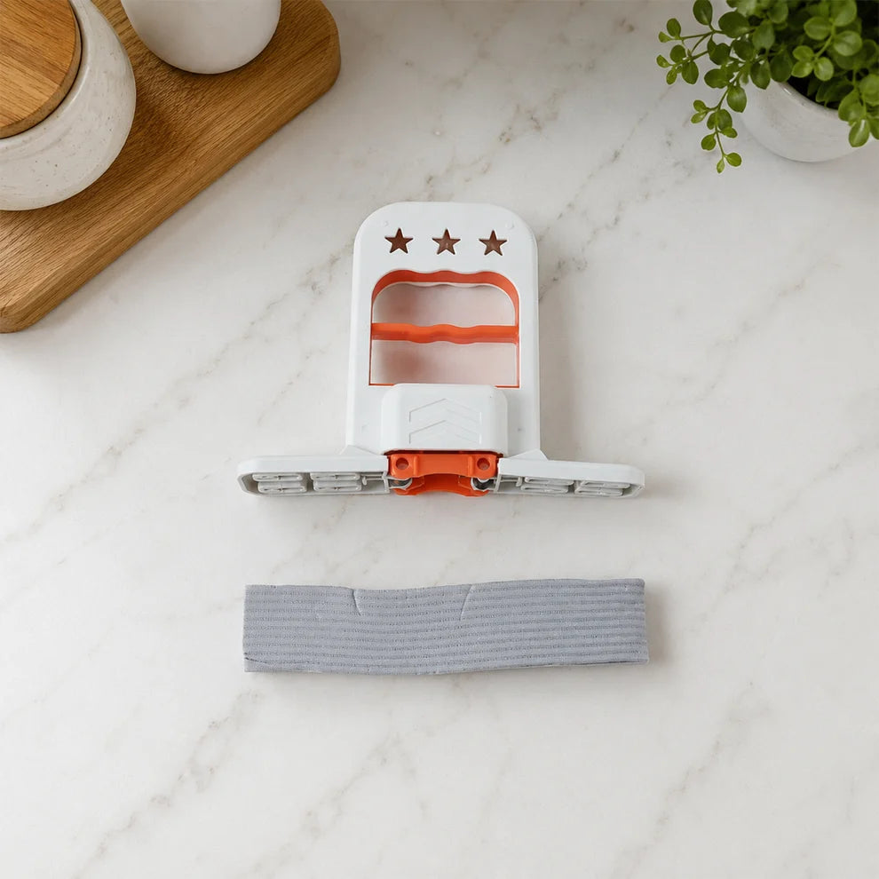 Mini Handheld Sponge Mop with Squeegee – Self-Squeeze Kitchen & Glass Cleaner