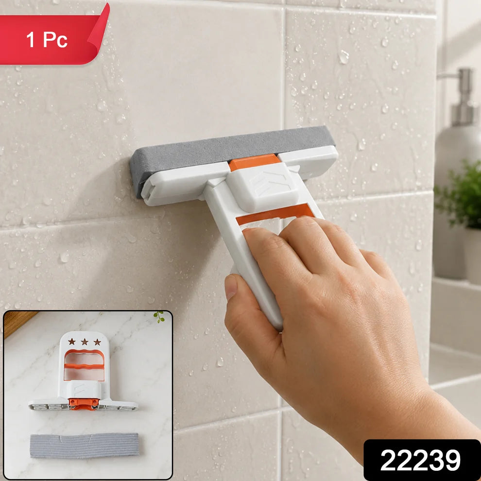 Mini Handheld Sponge Mop with Squeegee – Self-Squeeze Kitchen & Glass Cleaner